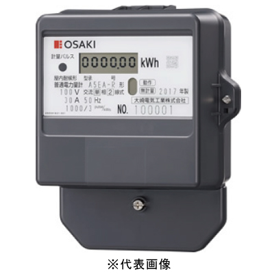 大崎電気工業 A5EA-R 200V30A 電子式電力量計 検定付 単相2線式普通電力量計 色アイアングレー(標準色) ※必須 周波数選定してください!
