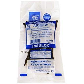 ヘラマンタイトン AB100W インシュロック ABタイ 黒色 屋内外用 100本入り 全長L100mm