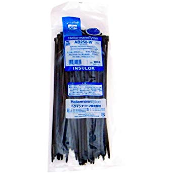 ヘラマンタイトン AB250W インシュロック ABタイ 黒色 屋内外用 100本入り 全長L250mm