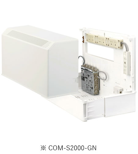 サン電子 COM-S2000-GN 情報分電盤 COM-S Gモデル 搭載機器 ブースタ TV8分配 TEL1回線8分岐 電源コンセント8個口