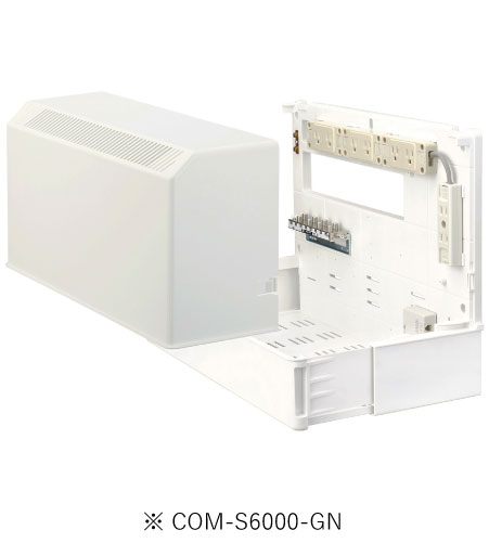 サン電子 COM-S6000-GN 情報分電盤 COM-S Gモデル 搭載機器 TV8分配 TEL1回線8分岐 電源コンセント8個口