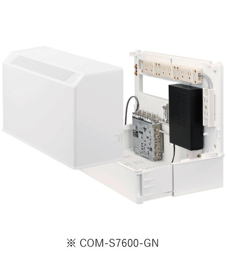 サン電子 COM-S7600-GN 情報分電盤 COM-S Gモデル 搭載機器 ブースタ TV8分配・４分配 TEL1回線8分岐 HUB16ポート1台 電源コンセント8個口