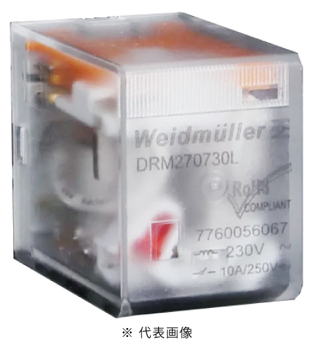 ワイドミュラー DRM270730L DRMリレー 接点数2 CO接点 定格制御電圧200VAC 連続電流10A プラグイン接続 個数20コ