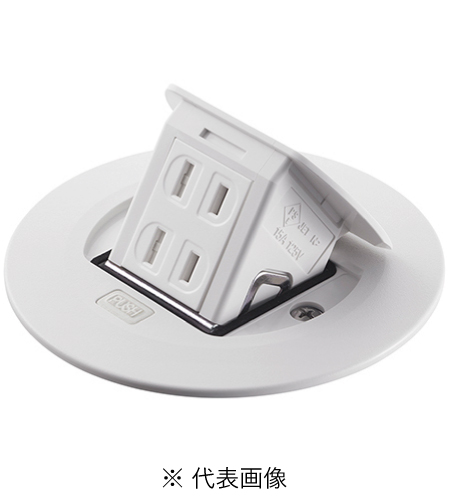 パナソニック DU1100MW F型アップコン 扉付ダブルコンセント 送り端子付 ケーブル工事用 丸型 マットホワイト
