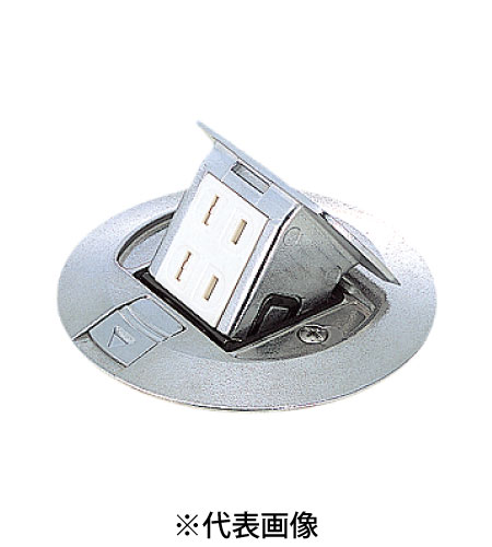 パナソニック DU51402PV アップコン 扉付ダブルコンセント 送り端子付 はさみ込みねじ止め固定 ロック機構付 丸型 シルバー