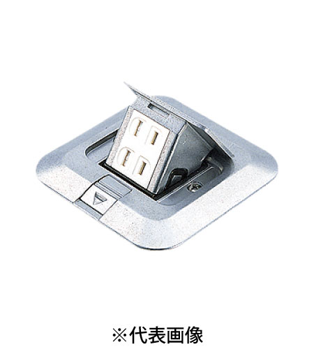パナソニック DU53402P アップコン 扉付ダブルコンセント 送り端子付 はさみ込み固定 ロック機構付 角型 シルバー