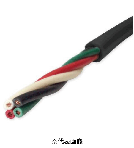 富士電線 ラバロンVCT3.5SQ×4心 ラバロン600Vソフトビニルキャプタイヤ丸形ケーブル 切売 1mより