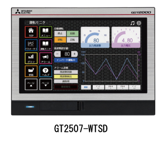 三菱電機 GT2507-WTSD GT25ワイド 7型ワイド WXGA[800×480] TFTカラー液晶 65536色 メモリ32MB DCタイプ パネル色：銀