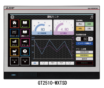 三菱電機 GT2510-WXTSD GT25ワイド 10.1型ワイド WXGA[1280×800] TFTカラー液晶 65536色 メモリ32MB DCタイプ パネル色：銀