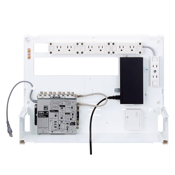 サン電子 COM-S1000-GN 情報分電盤 COM-S Gモデル 搭載機器 コンセント 可動式8分配器 8ポートHUB マルチブースタ 電話1回線8分岐