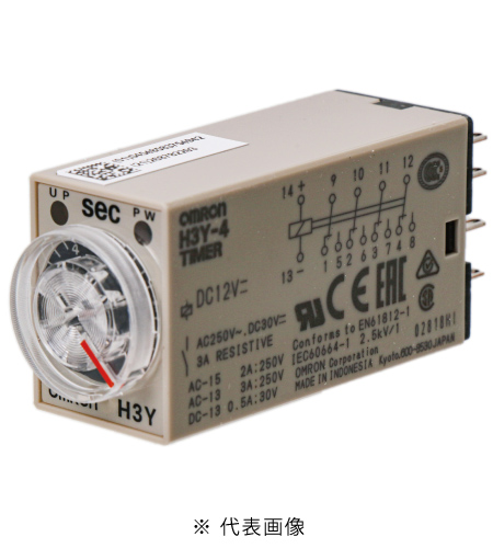 オムロン H3Y-4 ソリッドステート・タイマ DC100~110V プラグイン端子 限時接点4c 最大目盛時間選択(1S/5S/10S/30S/60S/3M)