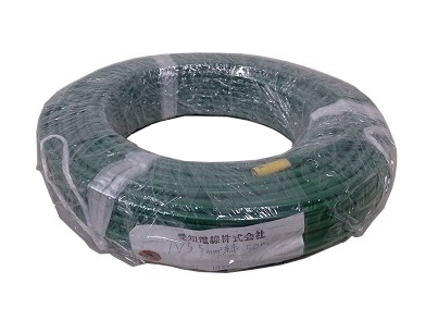 愛知電線 IV5.5SQ G<緑> IV電線 600Vビニル絶縁電線 50m巻 より線