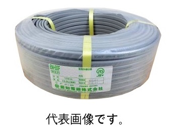 愛知電線 EM-EEF1.6mm×2C エコ電線 600V ポリエチレン絶縁耐燃性ポリエチレンシースケーブル平形 100m巻 灰色