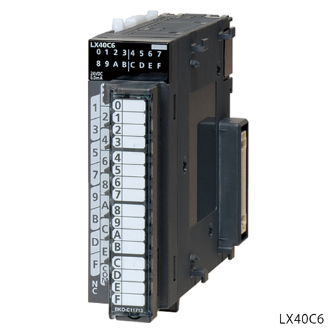 三菱電機 LX40C6 MELSEC-Lシリーズ AC入力ユニット DC入力:16点 DC24V/6mA 応答時間:1/5/10/20/70ms 16点1コモン プラスコモン/マイナスコモン共用タイプ 18点端子台
