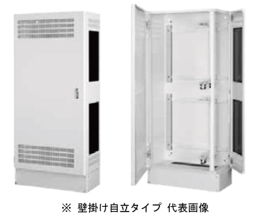 日東工業 THD25-6513 HUB収納キャビネット 壁掛け自立タイプ 色ペールホワイト塗装 外形(W=650 h=1300 D=250) mm 取付ユニット4U+4U