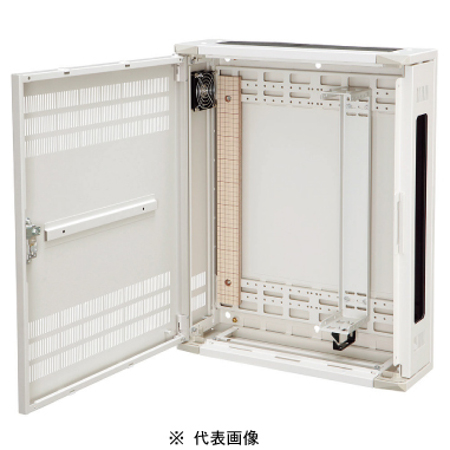 日東工業 THD30-565-BF HUB収納キャビネット 壁掛けボデーファン付タイプ 色ペールホワイト塗装 外形 (W=500 h=650 D=300) mm 取付ユニット5U