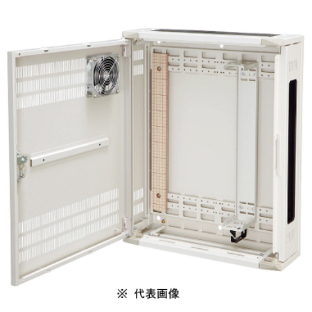 日東工業 THD16-565-DF HUB収納キャビネット 壁掛けドアファン付タイプ 色ペールホワイト塗装 外形 (W=500 h=650 D=160) mm 取付ユニット2U