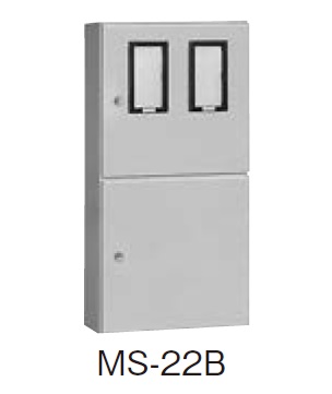 日東工業 MS-22B 引込計器盤キャビネット 2段扉 水切り、防塵・防水パッキン付 ヨコ500mm タテ1000mm フカサ200mm 塗装色;選択してください。
