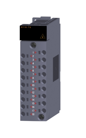 三菱電機 QY10-TS 接点出力ユニット 接点出力:16点 DC24V/AC240V 2A/1点,8A/1コモン 応答時間:12ms 16点1コモン 18点表示機能付スプリングクランプ端子台
