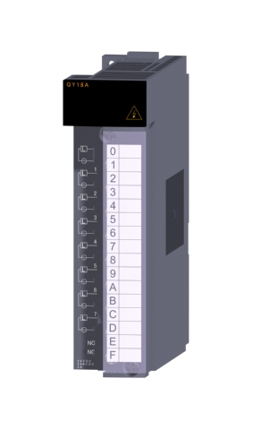 三菱電機 QY18A 接点出力ユニット(全点独立接点) 接点出力:8点 DC24V/AC240V 2A/1点 応答時間:12ms 全点独立コモン 18点端子台