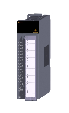 三菱電機 QY22 トライアック出力ユニット 接点出力:16点 AC100~240V 0.6A/1点,4.8A/1コモン 応答時間:1ms+0.5サイクル 16点1コモン 18点端子台