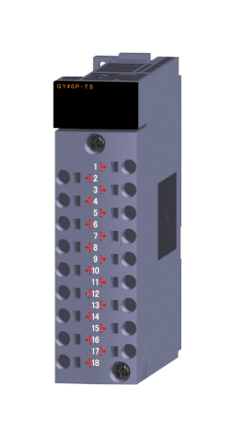 三菱電機 QY40P-TS トランジスタ出力ユニット(シンクタイプ) トランジスタ出力:16点 DC12~24V 0.1A/1点,1.6A/1コモン 応答時間:1ms 16点1コモン シンクタイプ 18点表示機能付スプリングクランプ端子台