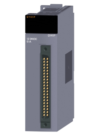 三菱電機 QY41P トランジスタ出力ユニット(シンクタイプ) トランジスタ出力:32点 DC12~24V 0.1A/1点,2A/1コモン 応答時間:1ms 32点1コモン シンクタイプ 40ピンコネクタ