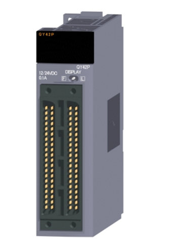 三菱電機 QY42P トランジスタ出力ユニット(シンクタイプ) トランジスタ出力:64点 DC12~24V 0.1A/1点,2A/1コモン 応答時間:1ms 32点1コモン シンクタイプ 40ピンコネクタ×2
