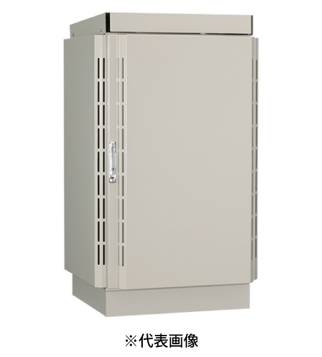 日東工業 RCJ60-66Y-F1N 屋外用熱対策通信キャビネット 自立用・19型ヨコ置タイプ ファン仕様 ヨコ680mm タテ681mm フカサ680mm ライトベージュ塗装