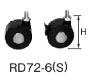 日東工業 RD72-6 キャスター 適用機種FL/FKシリーズ H=69mm 車輪材質ナイロン 車径φ60 許容質量80kg/1コ 製品質量0.5kg ストッパー無 2個セット
