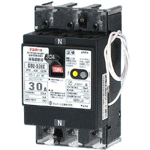 テンパール工業 GBU-53EC 3P3E50AF30A 100/200V 太陽光発電システム用単3中性線欠相保護付漏電遮断器OC付
