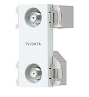 パナソニック WCS3624CW 新4K8K衛星放送対応 埋込高シールドテレビターミナル 2端子フィルター付タイプ分配配線方式 電流通過型（10-3224MHz） 色セラミックホワイト 対応シリーズ：アドバンス