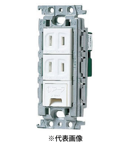 パナソニック WTF10724WK 扉付アースターミナル付ダブルコンセント 絶縁枠付 15A 125V AC 色 ホワイト