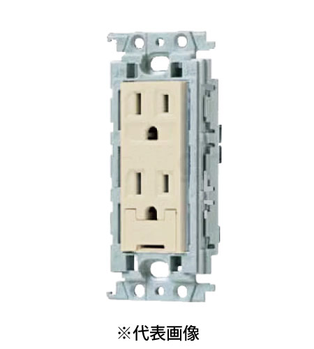 パナソニック WTF113248F 埋込アースターミナル付接地ダブルコンセント 絶縁枠付 15A 125V AC 色 ベージュ