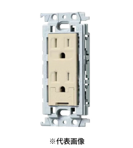 パナソニック WTF11524FK 扉付アースターミナル付接地ダブルコンセント 絶縁枠付 15A 125V AC 色 ベージュ
