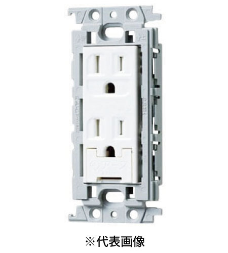 パナソニック WTF11524WK 扉付アースターミナル付接地ダブルコンセント 絶縁枠付 15A 125V AC 色 ホワイト
