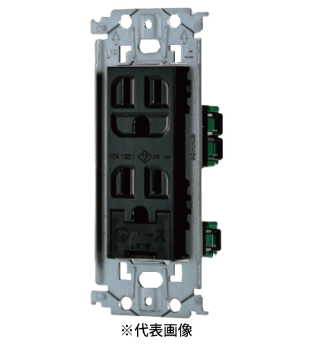 パナソニック WTL11323B 埋込アースターミナル付接地ダブルコンセント 金属枠付 15A 125V AC 色 ブラック