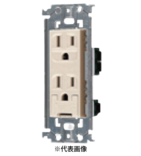 パナソニック WTL11323F 埋込アースターミナル付接地ダブルコンセント 金属枠付 15A 125V AC 色 ベージュ