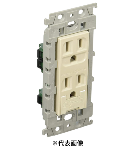 パナソニック WTL113249F 埋込アースターミナル付接地ダブルコンセント 絶縁枠付 15A 125V AC 色 ベージュ