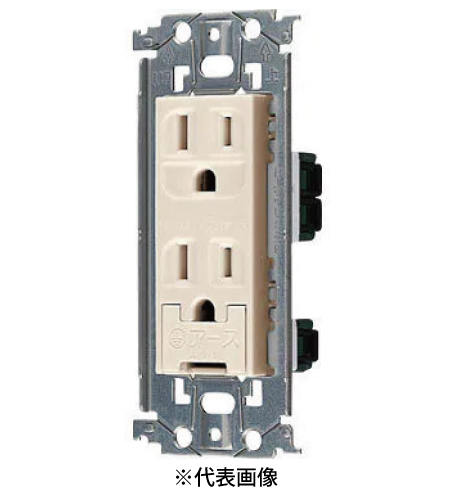 パナソニック WTL11523F 埋込扉付アースターミナル付接地ダブルコンセント 金属枠付 15A 125V AC 色 ベージュ