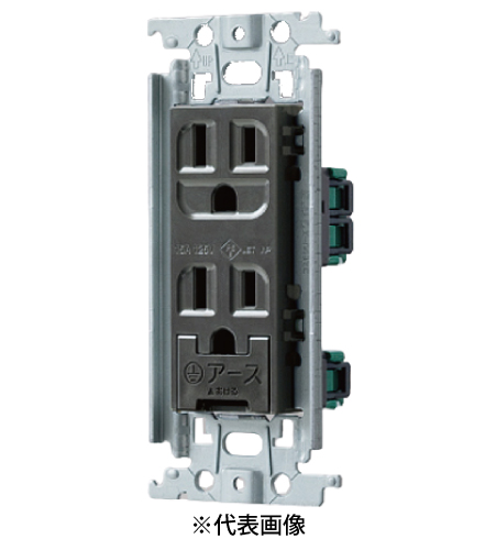 パナソニック WTL11523H 埋込扉付アースターミナル付接地ダブルコンセント 金属枠付 15A 125V AC 色 グレー