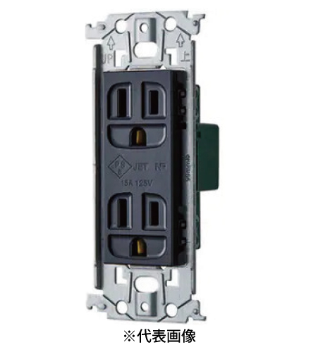 パナソニック WTL13123B 埋込接地ダブルコンセント 金属枠付 15A 125V AC 色 ブラック
