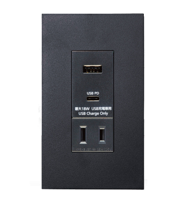 パナソニック WTL147740MB+WNS6003B プレート付埋込充電用USBコンセント2ポート扉付コンセント付 18W USB Type-A Type-C マットブラック