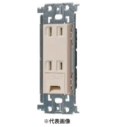 パナソニック WTL1532F 埋込アースターミナル付ダブルコンセント 金属枠付 15A 125V AC 色 ベージュ