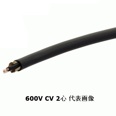 矢崎エナジーシステム 600V-CV 8sq 2芯 やわらか電線 600V耐圧電線 架橋ポリエチレン絶縁ビニルシースケーブル 切売10m以上1m単位